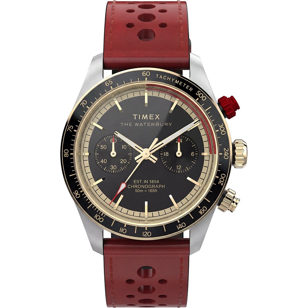 Timex Waterbury Heritage TW2Y93400 Horloge - Leer - Rood - Ø 39 mm