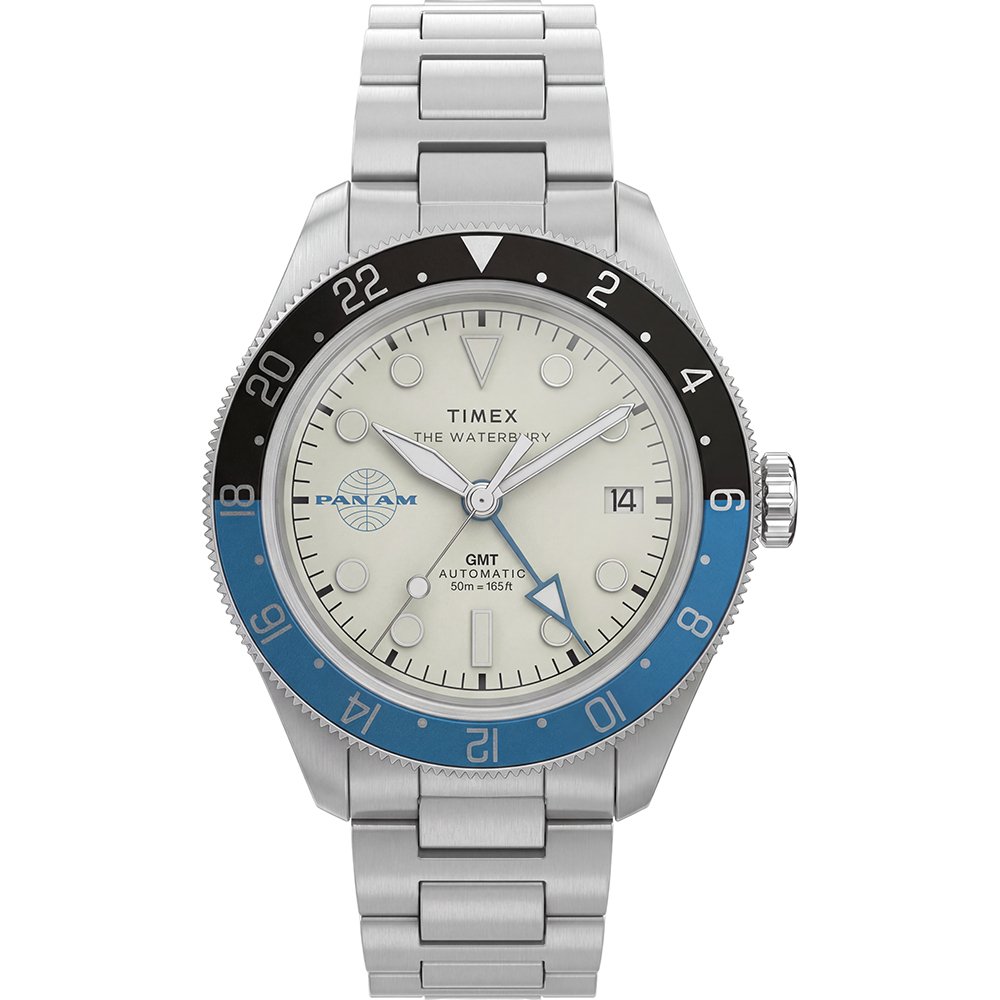 Timex Pan Am Waterbury GMT TW2Y94300 Horloge - Staal - Zilverkleurig - Ø 41.5 mm