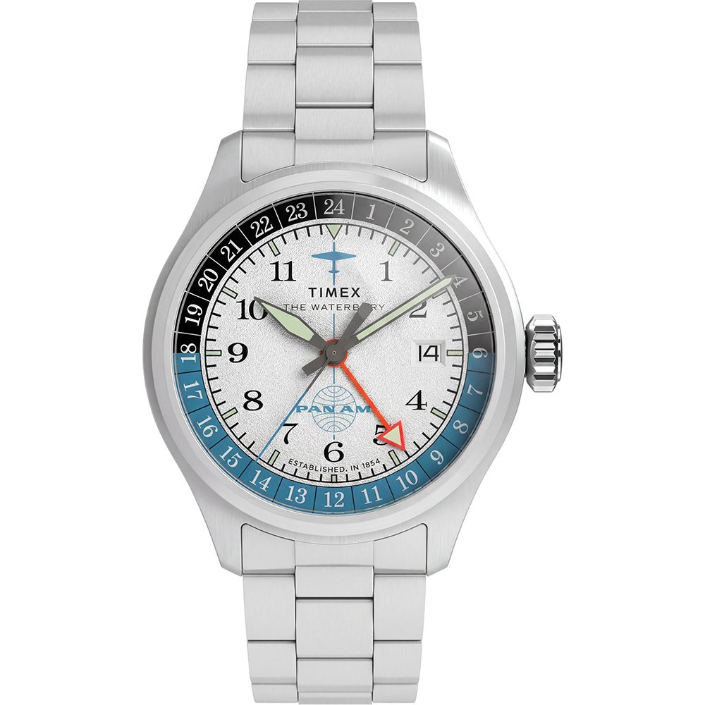Timex Pan Am Waterbury GMT TW2Y94600 Horloge - Staal - Zilverkleurig - Ø 41 mm