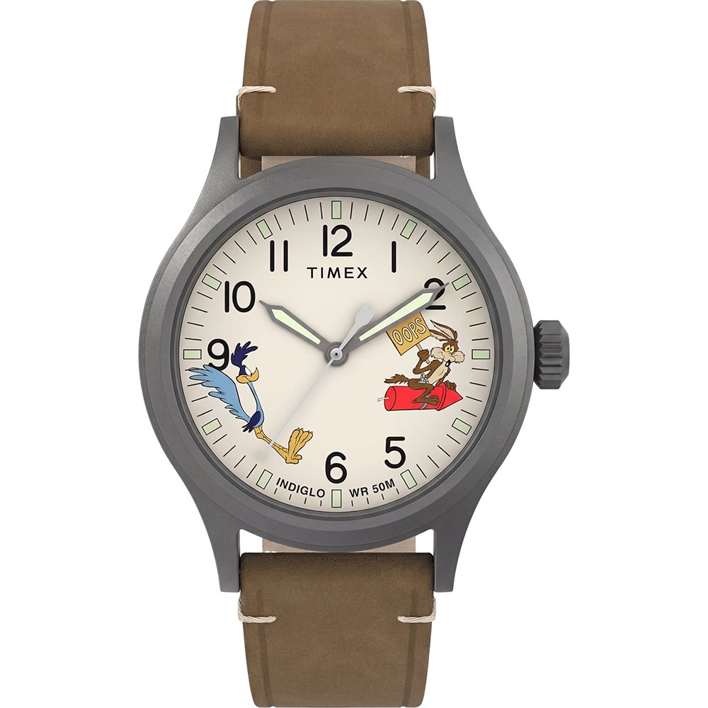 Timex Timex Expedition Scout Looney Tunes TW2Y99400 Horloge - Leer - Bruin - Ø 40 mm