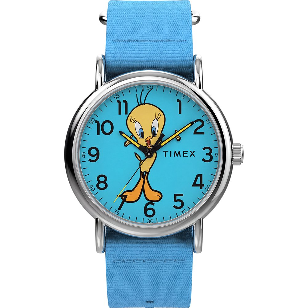 Timex Looney Tunes Tweety Bird Weekender TW2Y99500 Horloge - Textiel - Blauw - Ø 38 mm