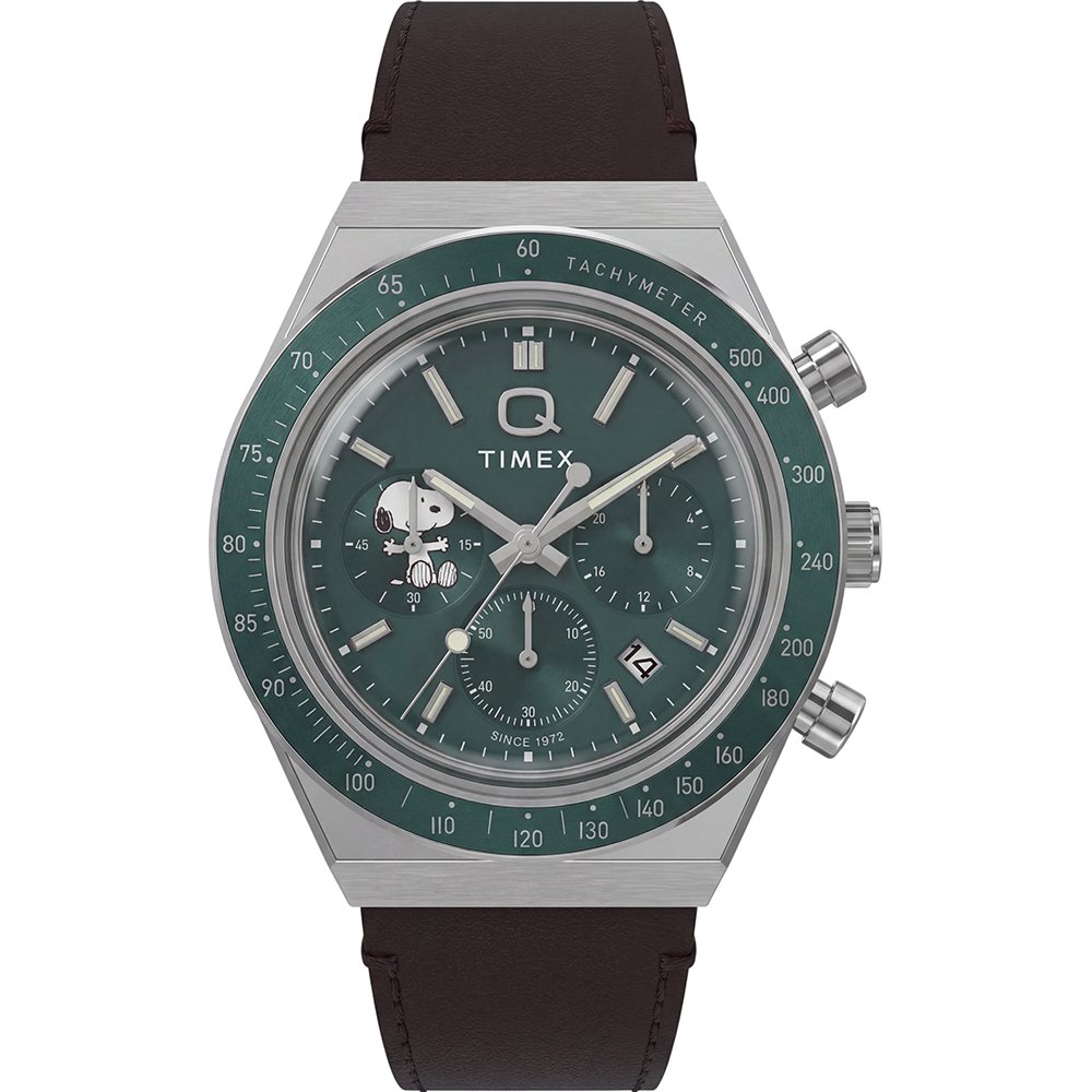 Timex Peanuts x Q Timex TW6A04400 Horloge - Leer - Bruin - Ø 40 mm
