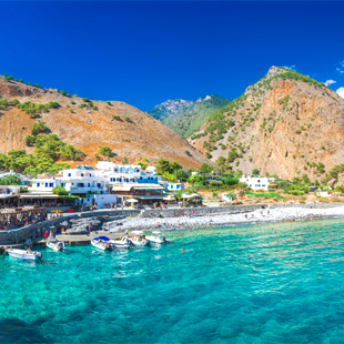 Je hike eindigt aan de kust van Agia Roumeli