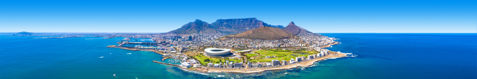 Bovenaanzicht van Kaapstad in Zuid-Afrika