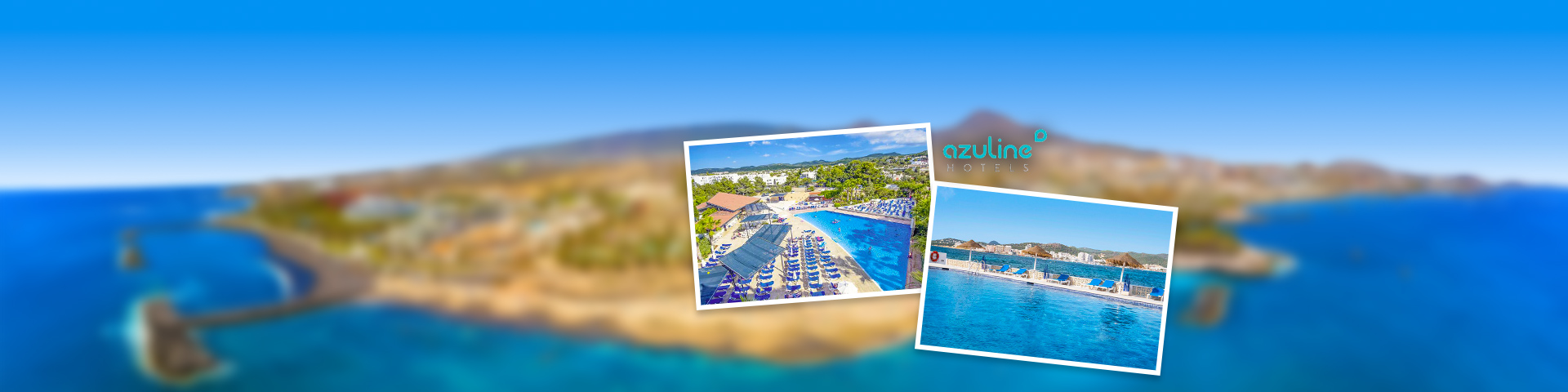 Uitzicht op een helderblauwe zee bij een AzuLine hotel