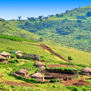 Een typisch Masai-dorpje in Tanzania