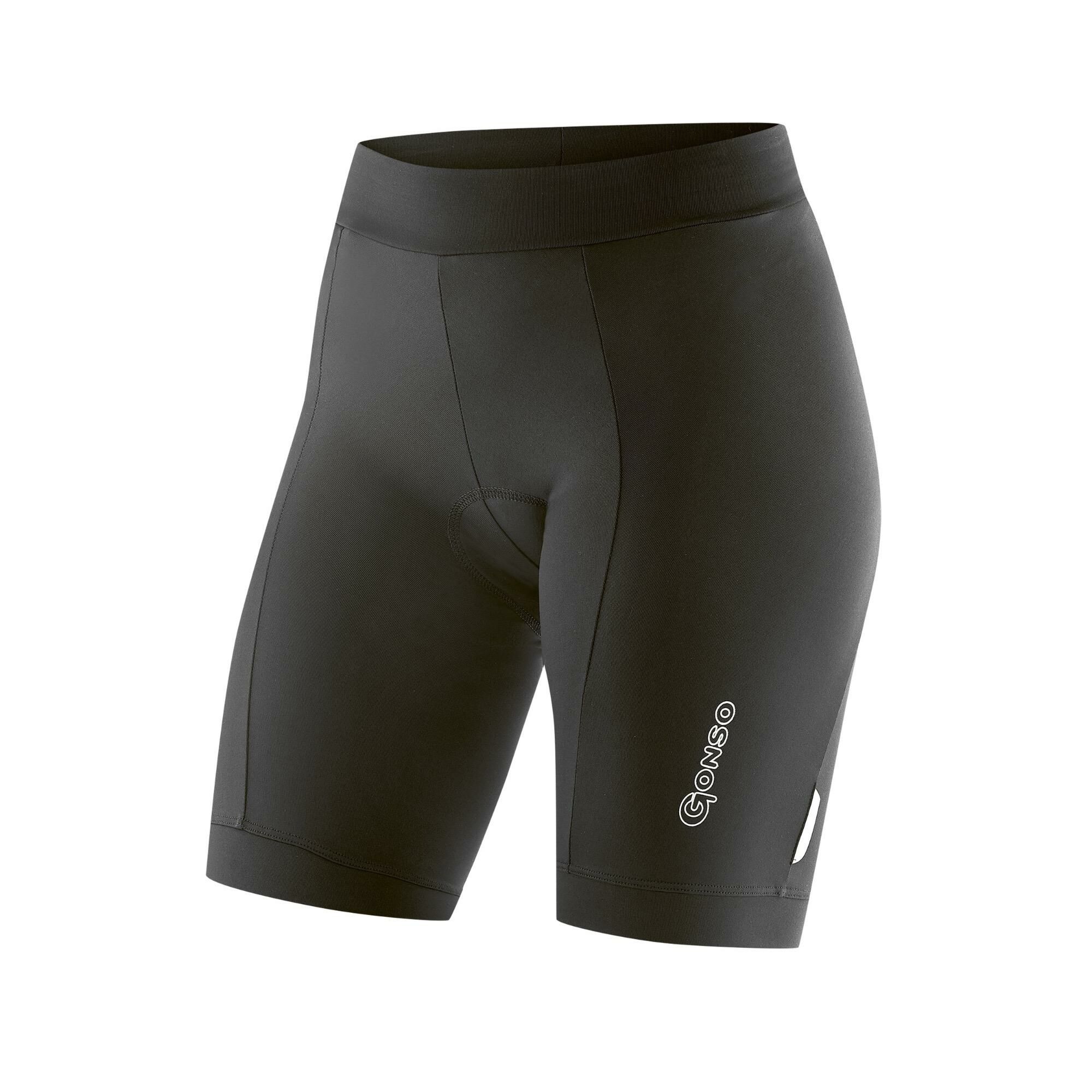 Gonso Sitivo Fietsbroek Kort Zonder Bretels Zwart/Groen Dames