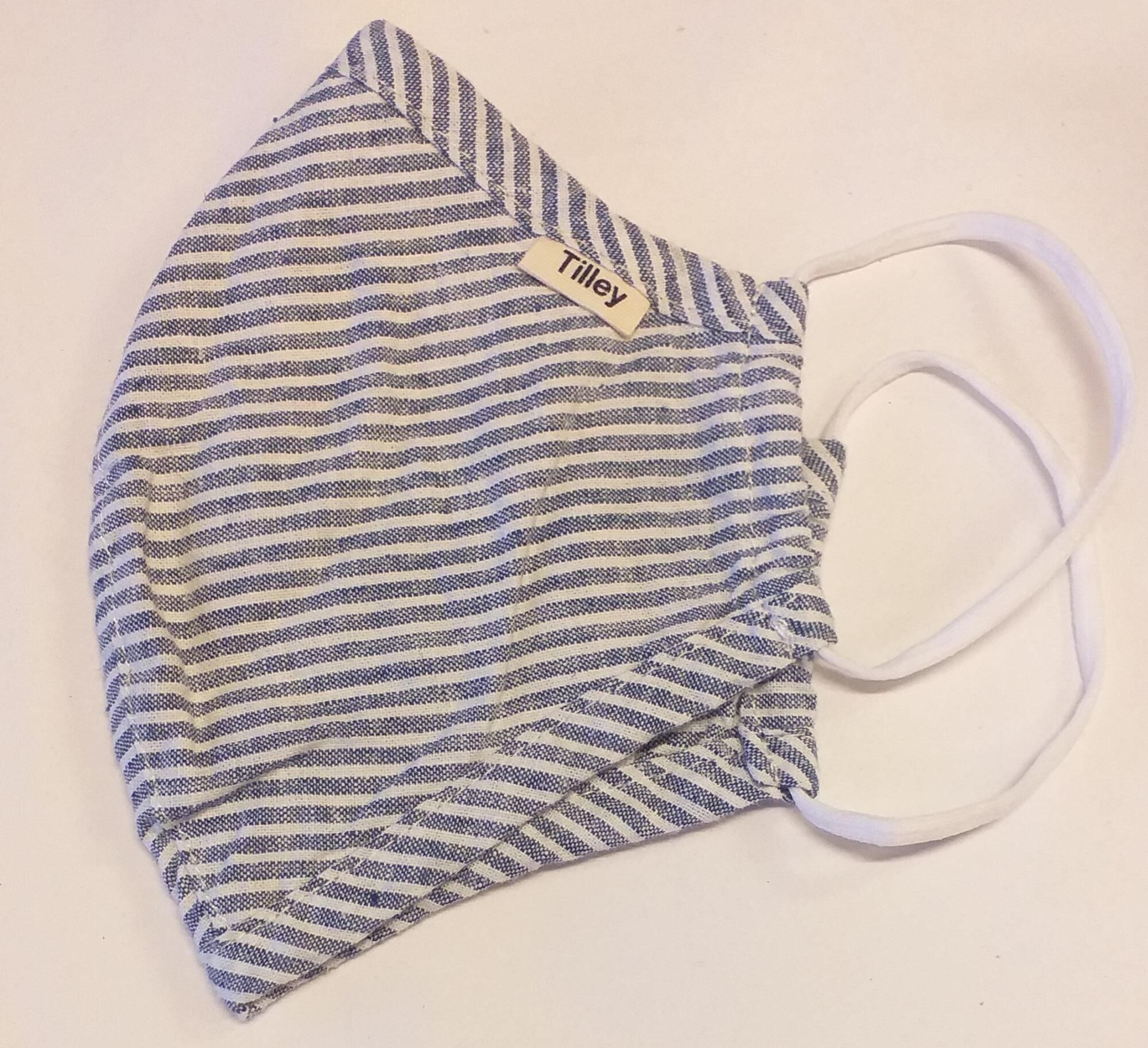 Tilley Eco friendly face mask 2pack blue/nat stripe Zwerfkei.nl