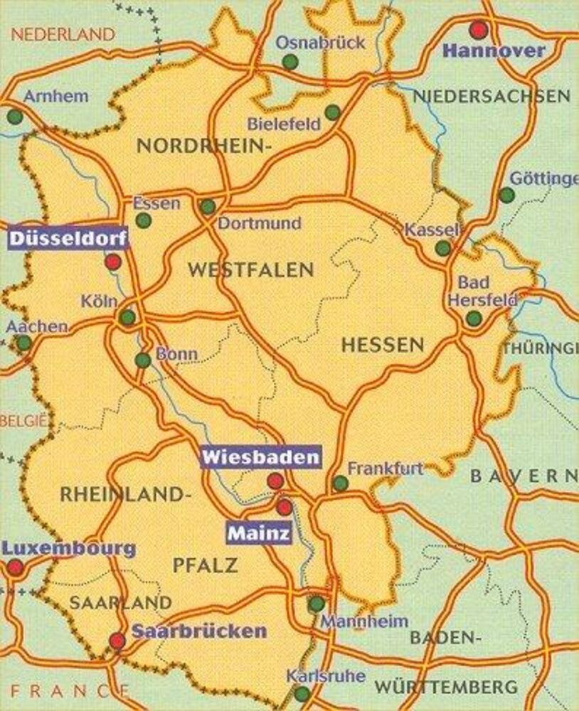collegegeld tafereel Doe mee Michelin Wegenkaart 543 Duitsland Midden-West | Zwerfkei.nl