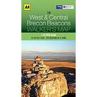 AA Publishing Wandelkaart 18 West & Central Brecon Beacons