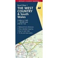 AA Publishing Wegenkaart 1 West Country & Wales 