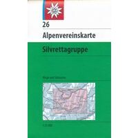 Alpenvereinskarte Topografische Kaart 26 Silvrettagruppe Weg + Ski