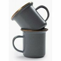 Barebones Enamel Espresso Cup Stone Gray