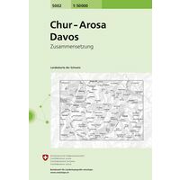 Bundesamt - Swisstopo Topografische Kaart 5002 Chur - Arosa - Davos