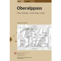 Bundesamt - Swisstopo Topografische kaart 1232 Oberalppass