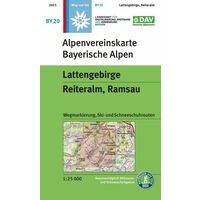 DAV Deutscher Alpenverein Topografische Kaart BY20 Lattengebirge - Reiteralm