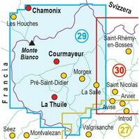 Fraternali Editore Wandelkaart 29 Monte Bianco - Courmayeur - Mont Blanc