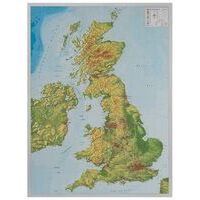 Georelief Maps Reliëfkaart Groot-Brittanië In Aluminium Lijst