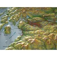 Georelief Maps Reliëfkaart Groot-Brittanië In Aluminium Lijst