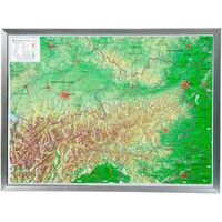 Georelief Maps Reliëfkaart Oostenrijk Groot met aluminium lijst