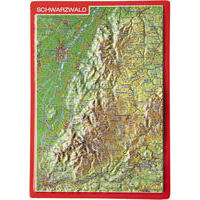 Georelief Maps Reliëf Ansichtkaart Schwarzwald