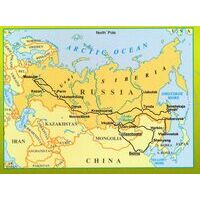 Gizi Map Spoorkaart Trans-Siberian Railway