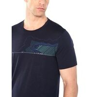 Icebreaker Mens Tech Lite Ss Crewe Glacial Lines