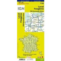 IGN Fietskaart 116 Laval - Fougères
