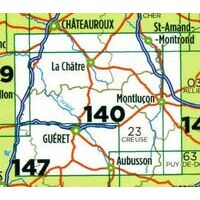 IGN Fietskaart 140 Montlucon - Guéret - Auvergne