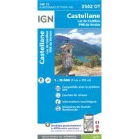 IGN Wandelkaart 3542ot Castellane - Lac De Castillon