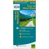 IGN Wandelkaart Tour Du Mont Blanc