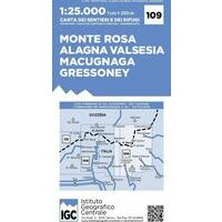 Istituto Geografico Centrale Wandelkaart 109 Monte Rosa 1:25.000