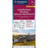 Kompass Fietskaart 3351 Aschaffenburg, Würzburg
