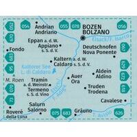 Kompass Wandelkaart 074 Südtiroler Weinstrasse Unterland