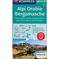 Kompass Wandelkaart 104 Alpi Orobie - Bergamasche