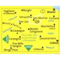 Kompass Wandelkaart 2455 San Marino, Urbino, Urbania