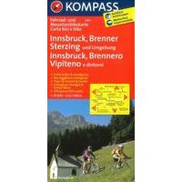 Kompass Fietskaart 3411 Innsbruck Brenner Vipiteno 1:70.000