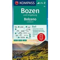 Kompass Wandelkaart 54 Bozen-Bolzano Und Umgebung