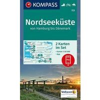 Kompass Wandelkaarten 723 Nordseeküste Hamburg bis Dänemark