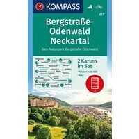 Kompass Wandelkaart 827 Bergstrasse - Odenwald