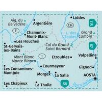 Kompass Wandelkaart 85 Mont Blanc - Monte Bianco