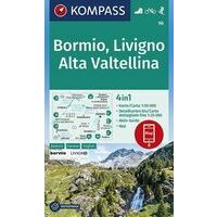 Kompass Wandelkaart 96 Bormio - Livigno