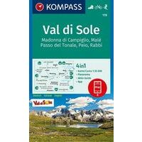 Kompass Wandelkaart 119 Val Di Sole
