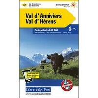 Kummerly En Frey Wandelkaart 23 Val D'Anniviers - Val D'Hérens