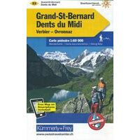 Kummerly En Frey Wandelkaart 22 Grand St-Bernhard - Dents Du Midi