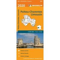 Michelin Wegenkaart 521 Poitou-Charentes-Limousin 2020