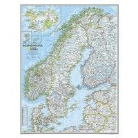 National Geographic Wandkaart Scandinavië Classic Gelamineerd