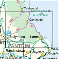 Ordnance Survey Northern Ireland Wandelkaart Discovery 09 Larne & Ballymena