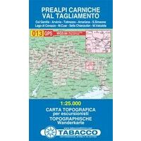 Tabacco Topografische Wandelkaart 013 Prealpi Carniche 1:25.000
