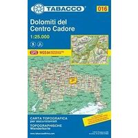 Tabacco Topografische Wandelkaart 016 Dolomiti Del Centro Cadore 1:25.000